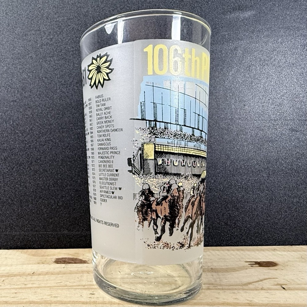 Original 106th PREAKNESS Pimlico 1981 Mint Julep Glass Horse Racing Souvenir - Picture 5 of 7